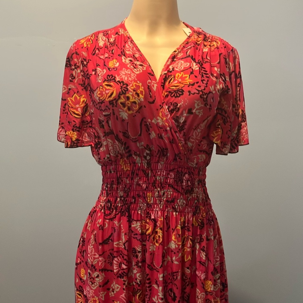 Cotton dress dark pink